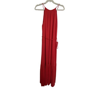Banana Republic Halter Maxi Dress | Poppy Seed Red | M Petite | EUC